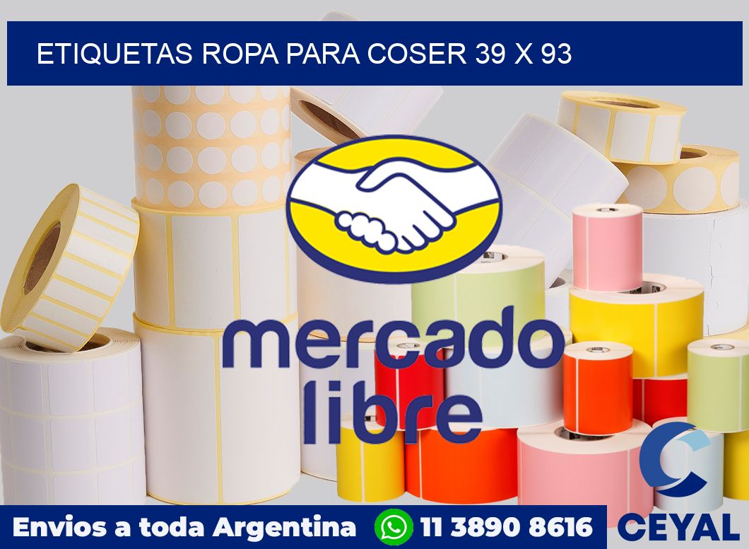 Etiquetas ropa para coser 39 x 93