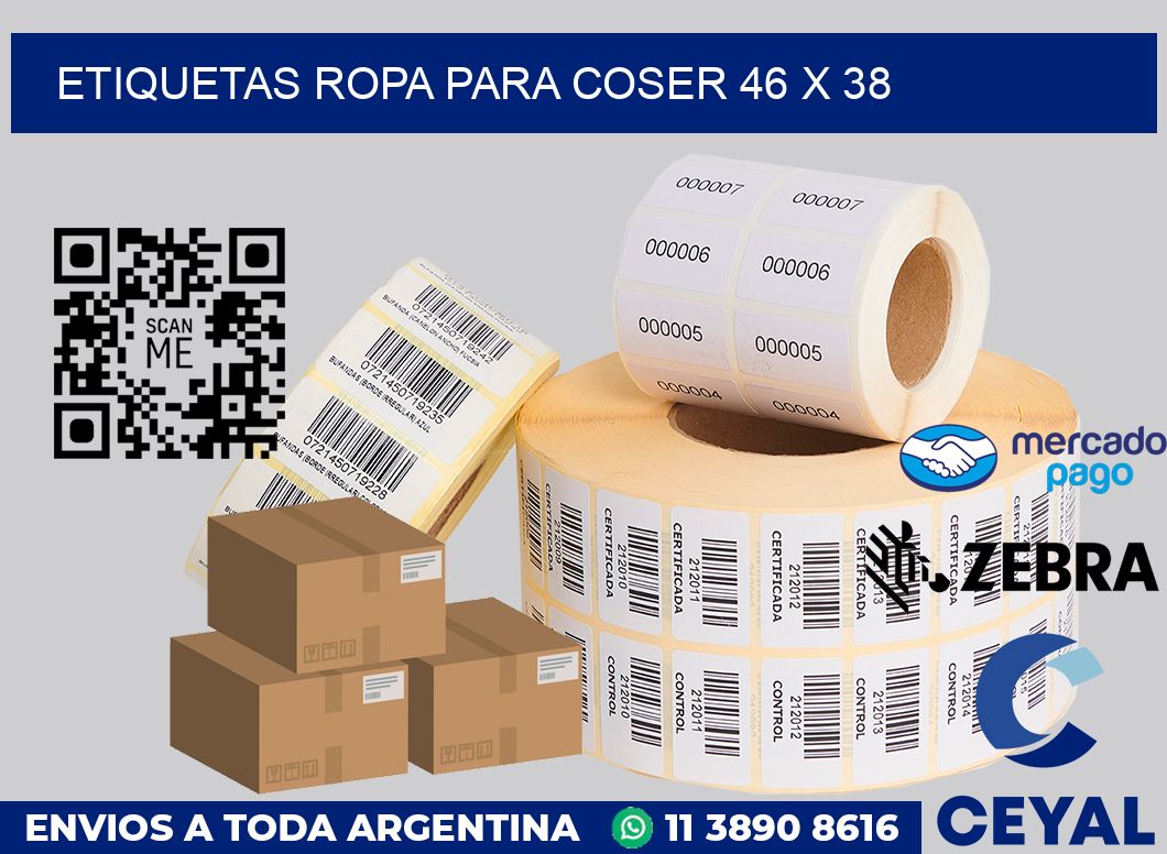 Etiquetas ropa para coser 46 x 38