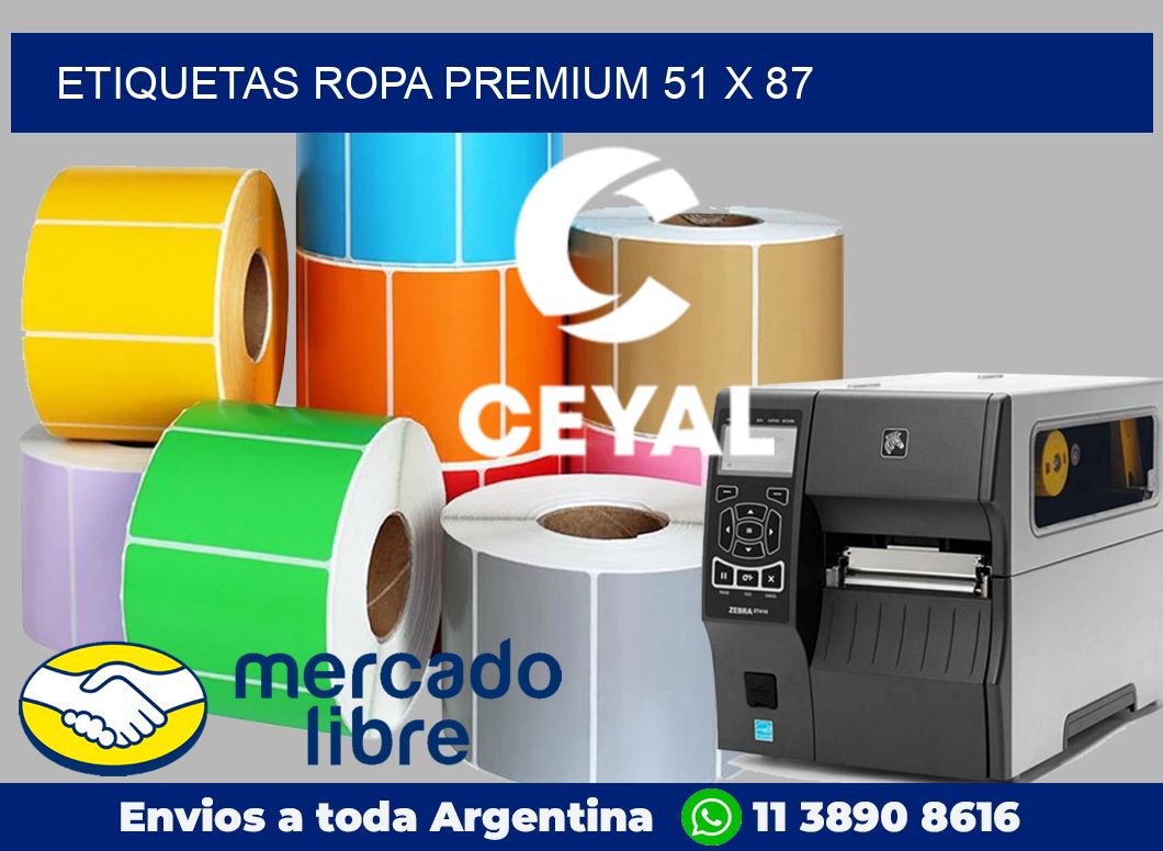 Etiquetas ropa premium 51 x 87