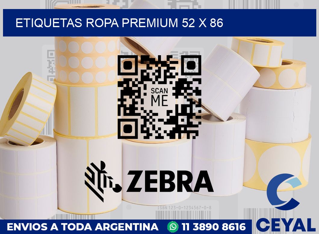 Etiquetas ropa premium 52 x 86