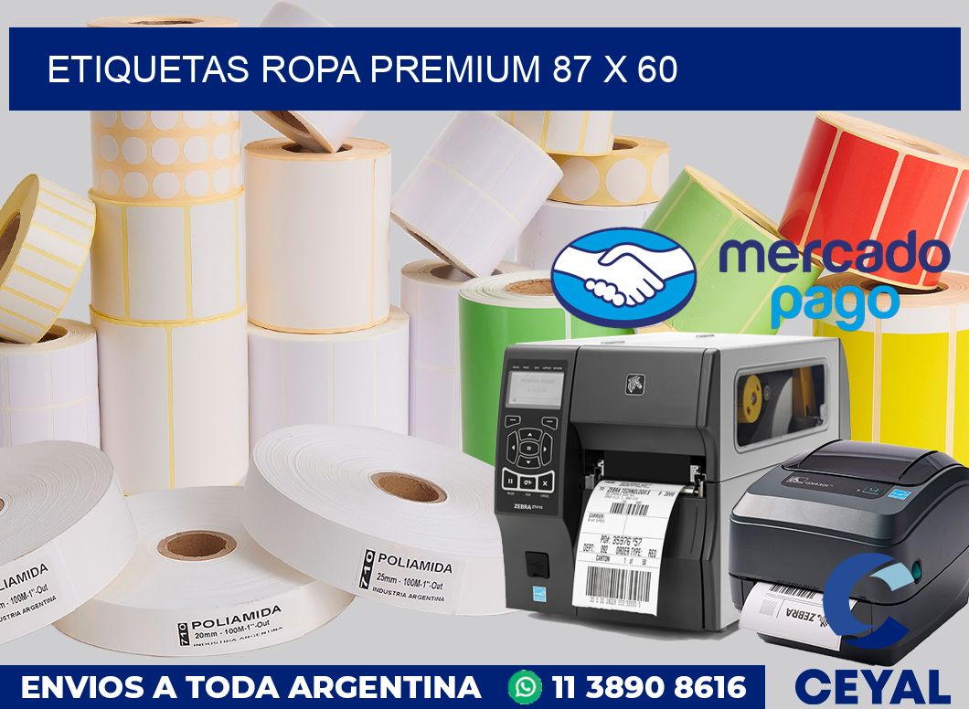 Etiquetas ropa premium 87 x 60