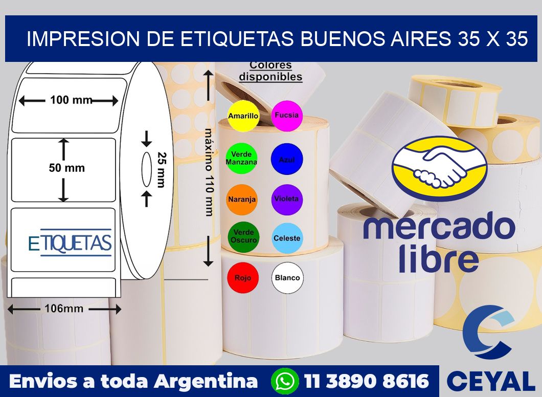 Impresion de etiquetas Buenos Aires 35 x 35