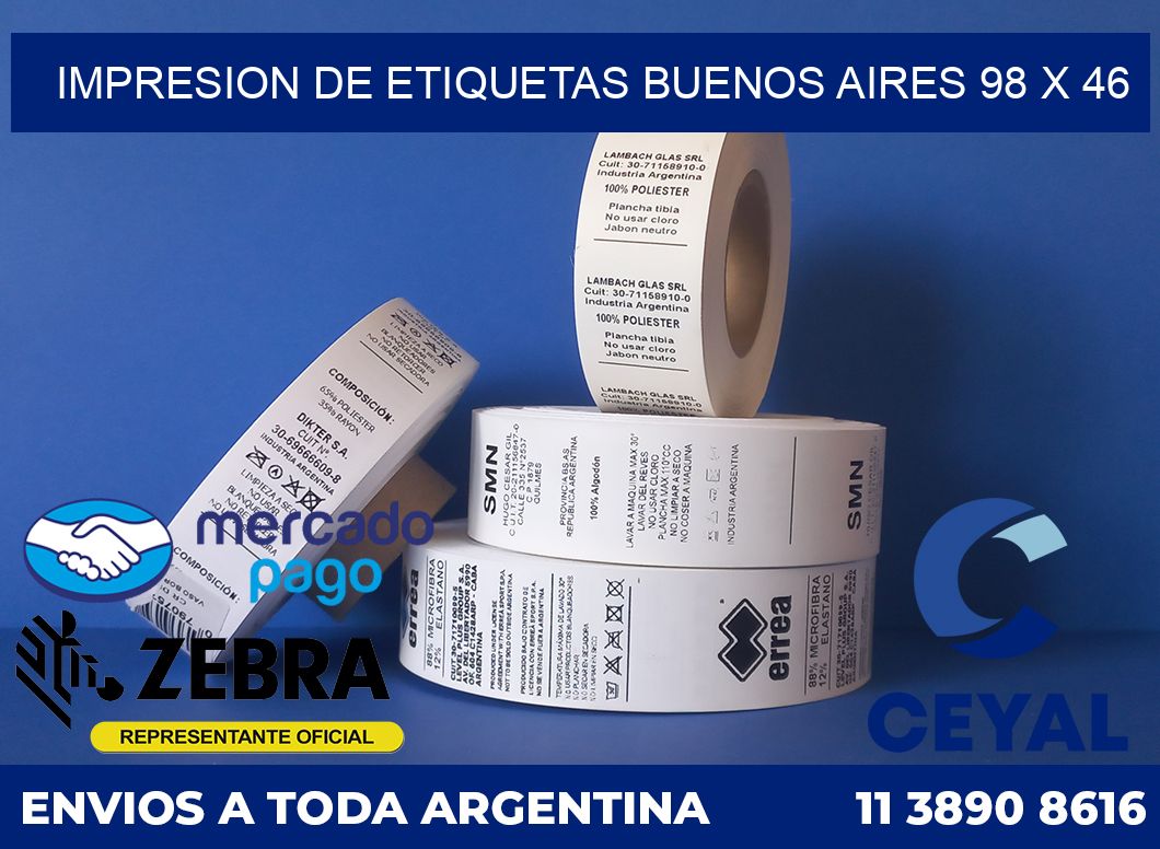 Impresion de etiquetas Buenos Aires 98 x 46