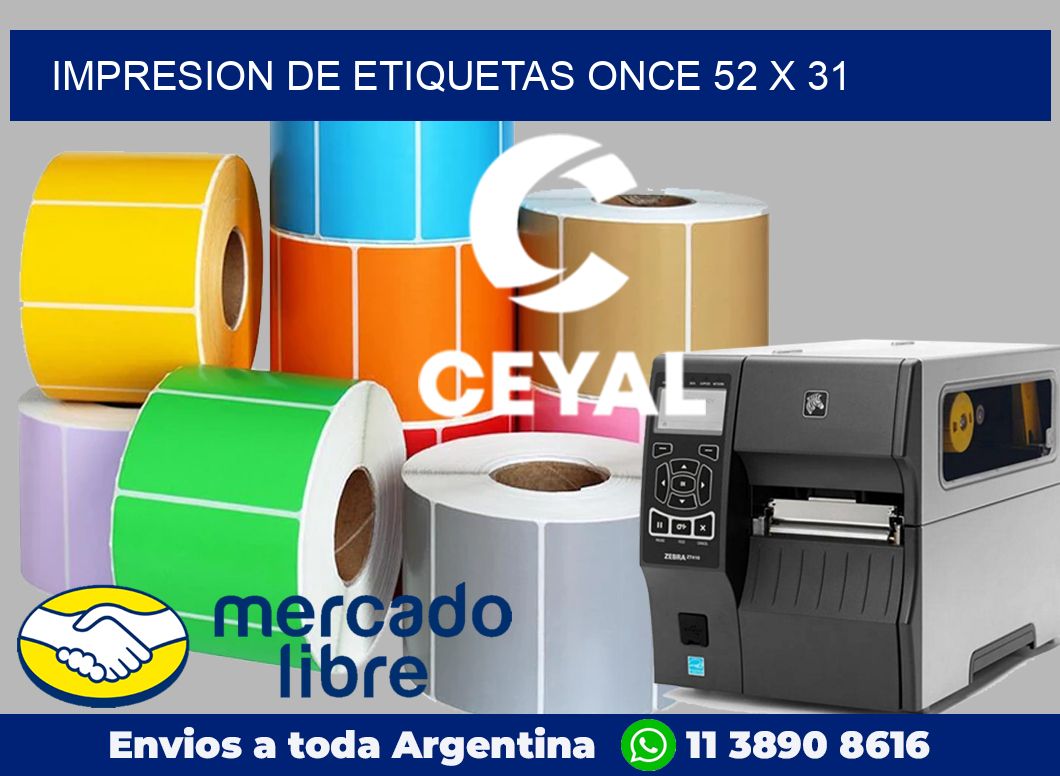 Impresion de etiquetas Once 52 x 31