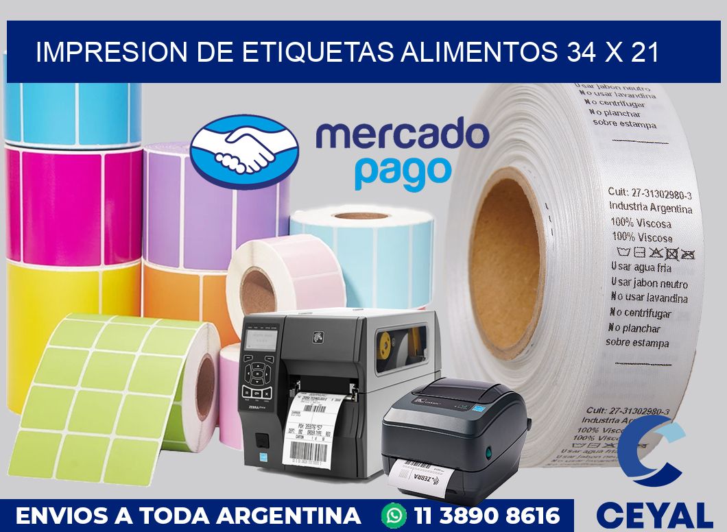 Impresion de etiquetas alimentos 34 x 21