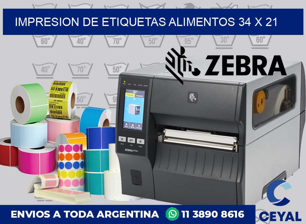 Impresion de etiquetas alimentos 34 x 21
