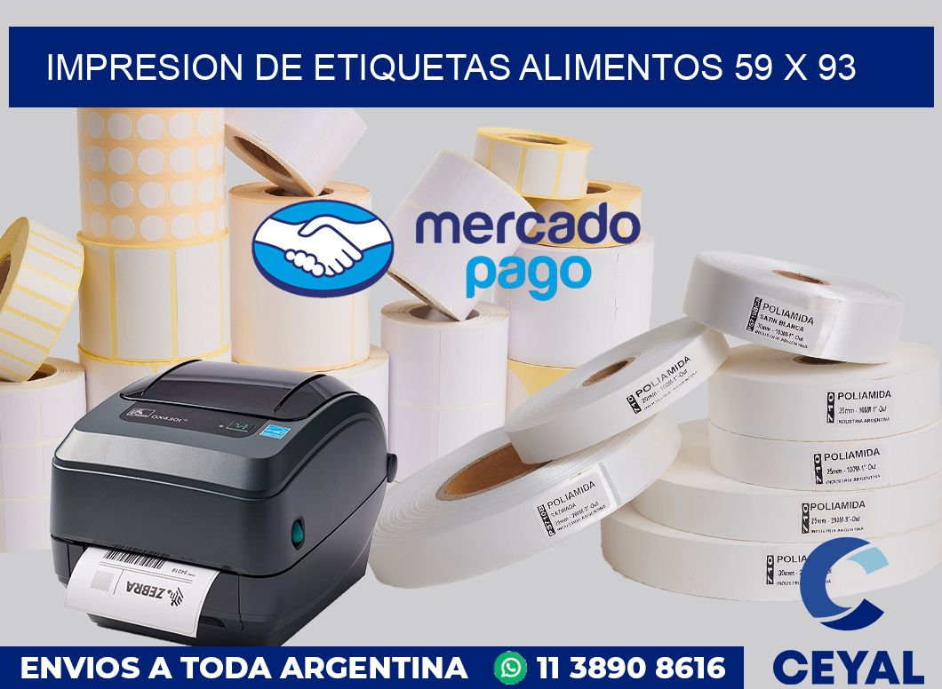 Impresion de etiquetas alimentos 59 x 93