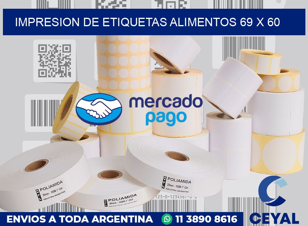 Impresion de etiquetas alimentos 69 x 60