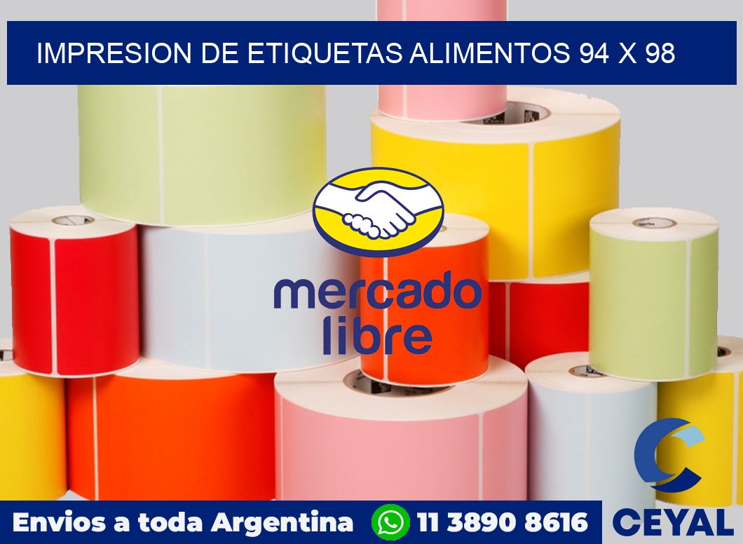 Impresion de etiquetas alimentos 94 x 98