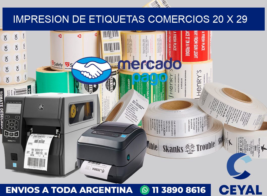 Impresion de etiquetas comercios 20 x 29