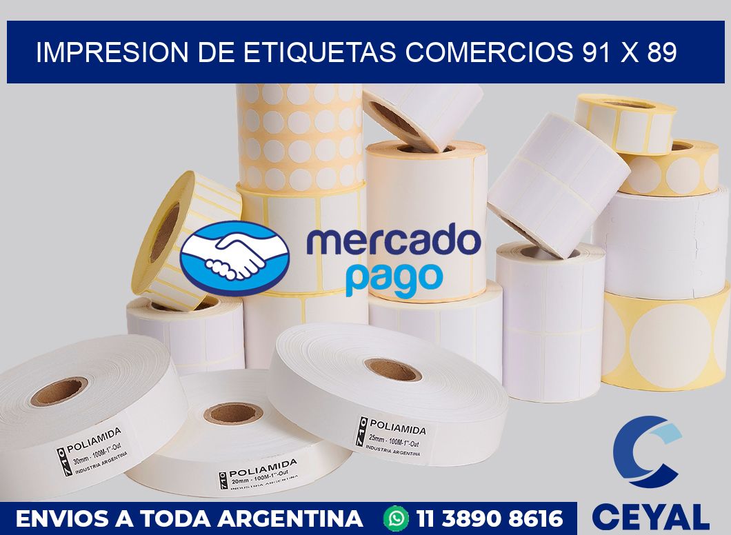 Impresion de etiquetas comercios 91 x 89