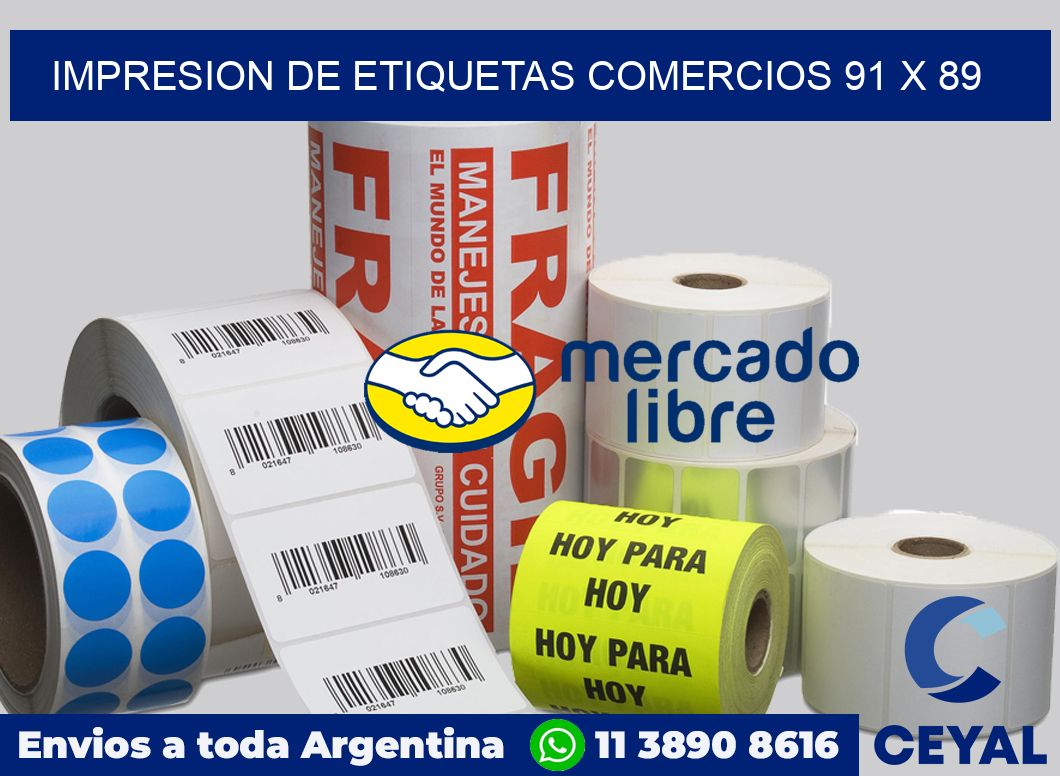 Impresion de etiquetas comercios 91 x 89