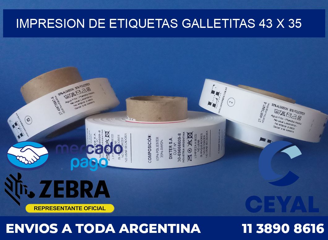Impresion de etiquetas galletitas 43 x 35