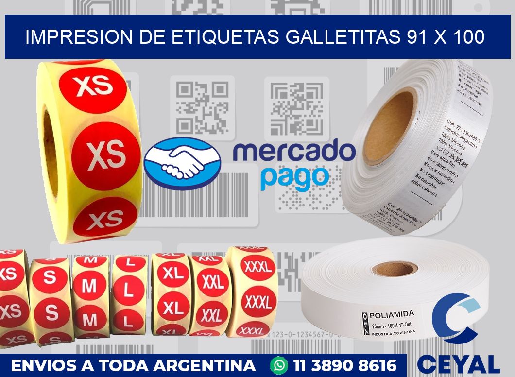 Impresion de etiquetas galletitas 91 x 100