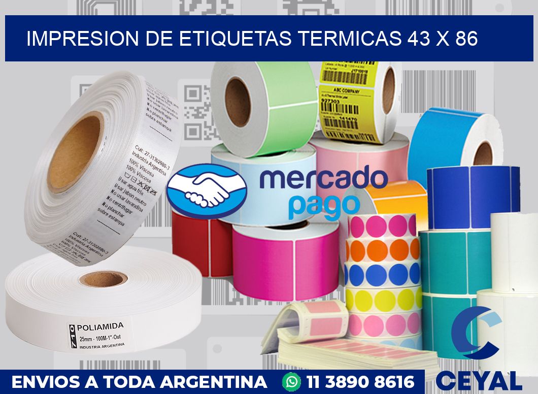 Impresion de etiquetas termicas 43 x 86