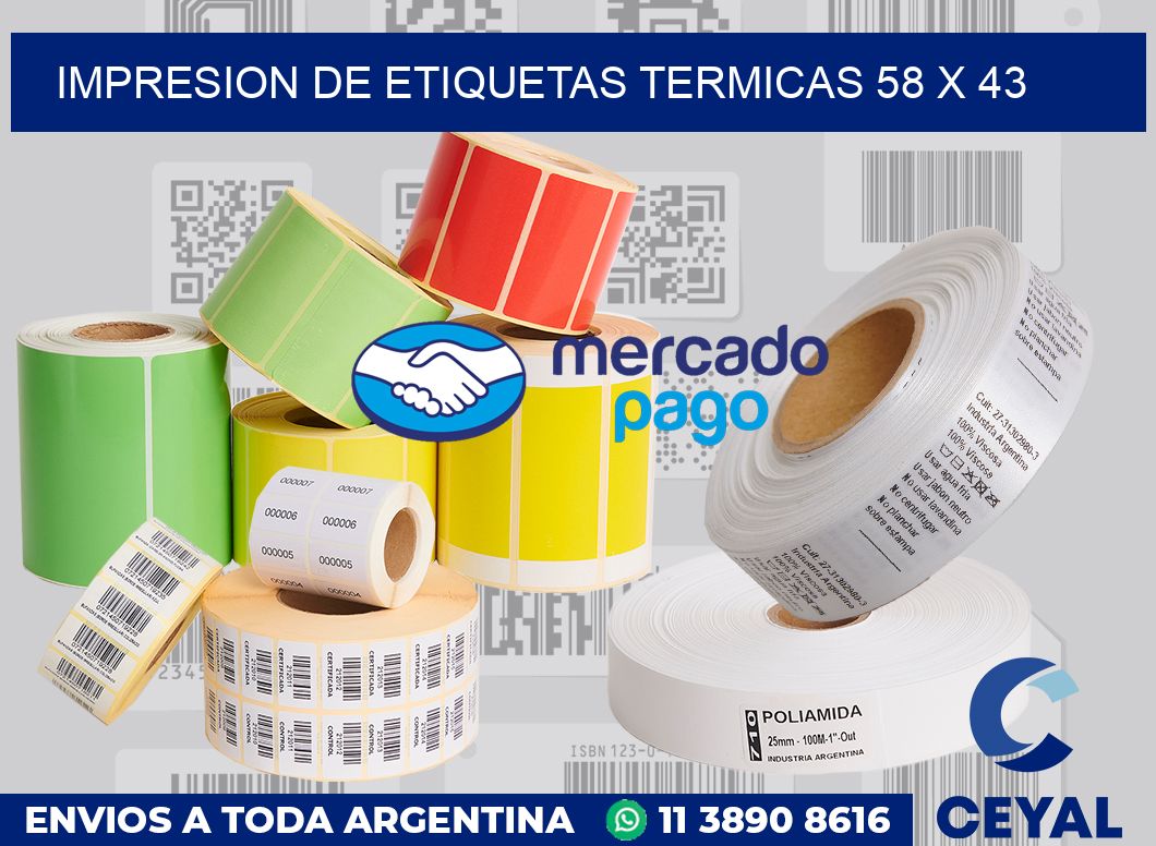 Impresion de etiquetas termicas 58 x 43