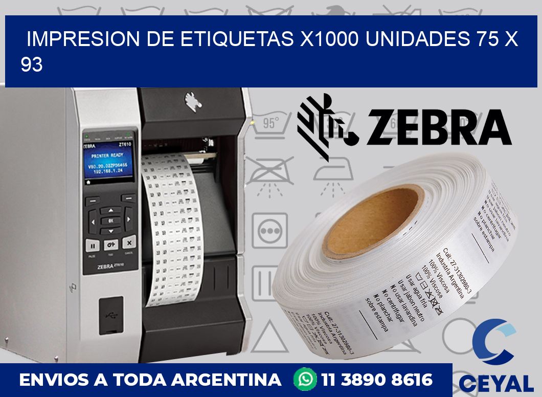 Impresion de etiquetas x1000 unidades 75 x 93