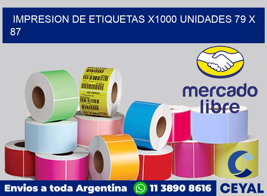 Impresion de etiquetas x1000 unidades 79 x 87