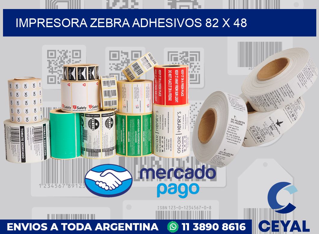 Impresora Zebra adhesivos 82 x 48
