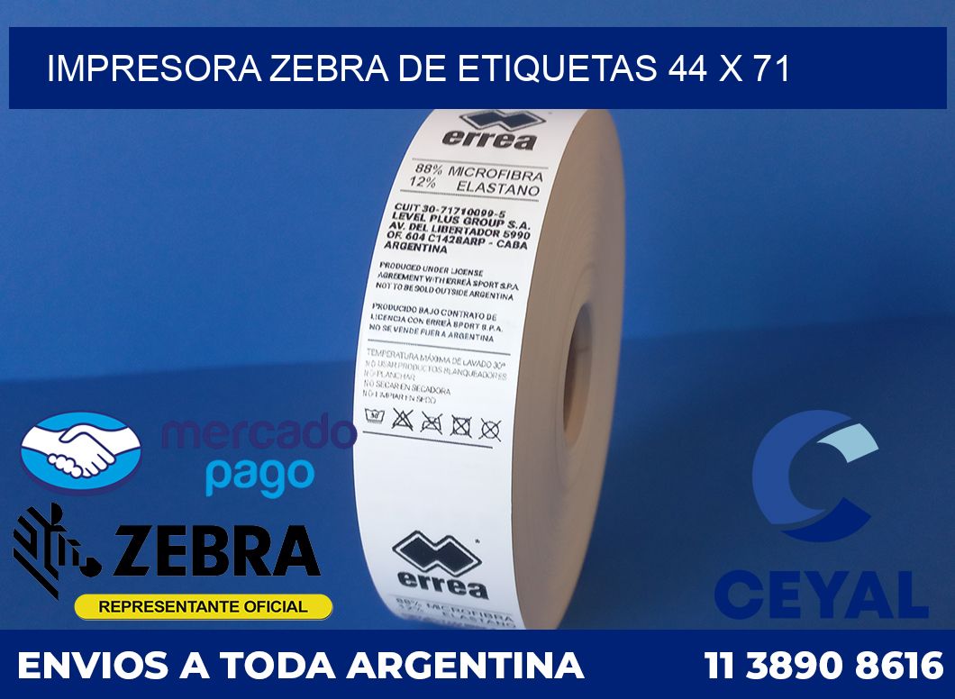 Impresora Zebra de etiquetas 44 x 71