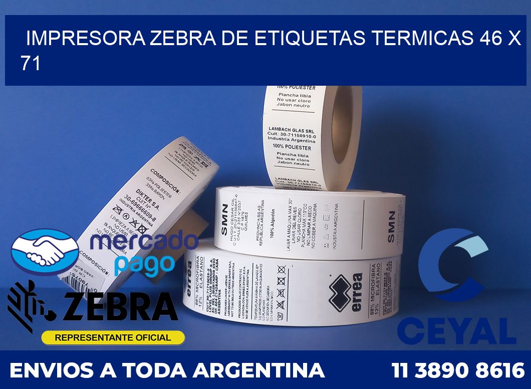 Impresora Zebra de etiquetas termicas 46 x 71