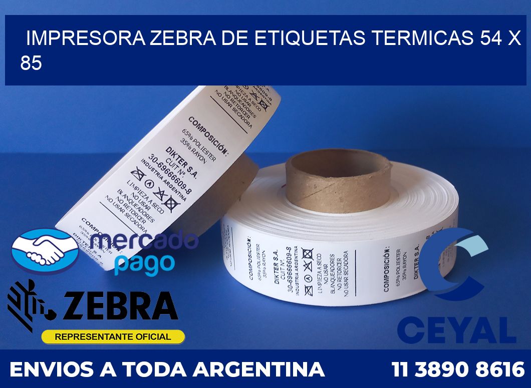 Impresora Zebra de etiquetas termicas 54 x 85