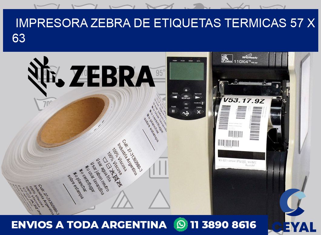 Impresora Zebra de etiquetas termicas 57 x 63