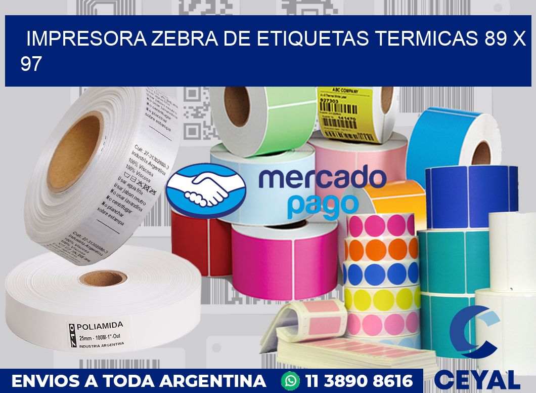 Impresora Zebra de etiquetas termicas 89 x 97