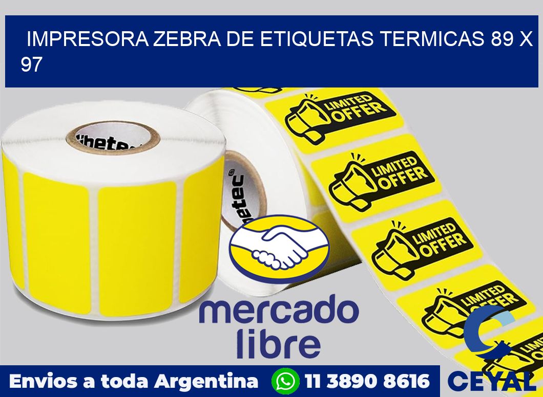 Impresora Zebra de etiquetas termicas 89 x 97