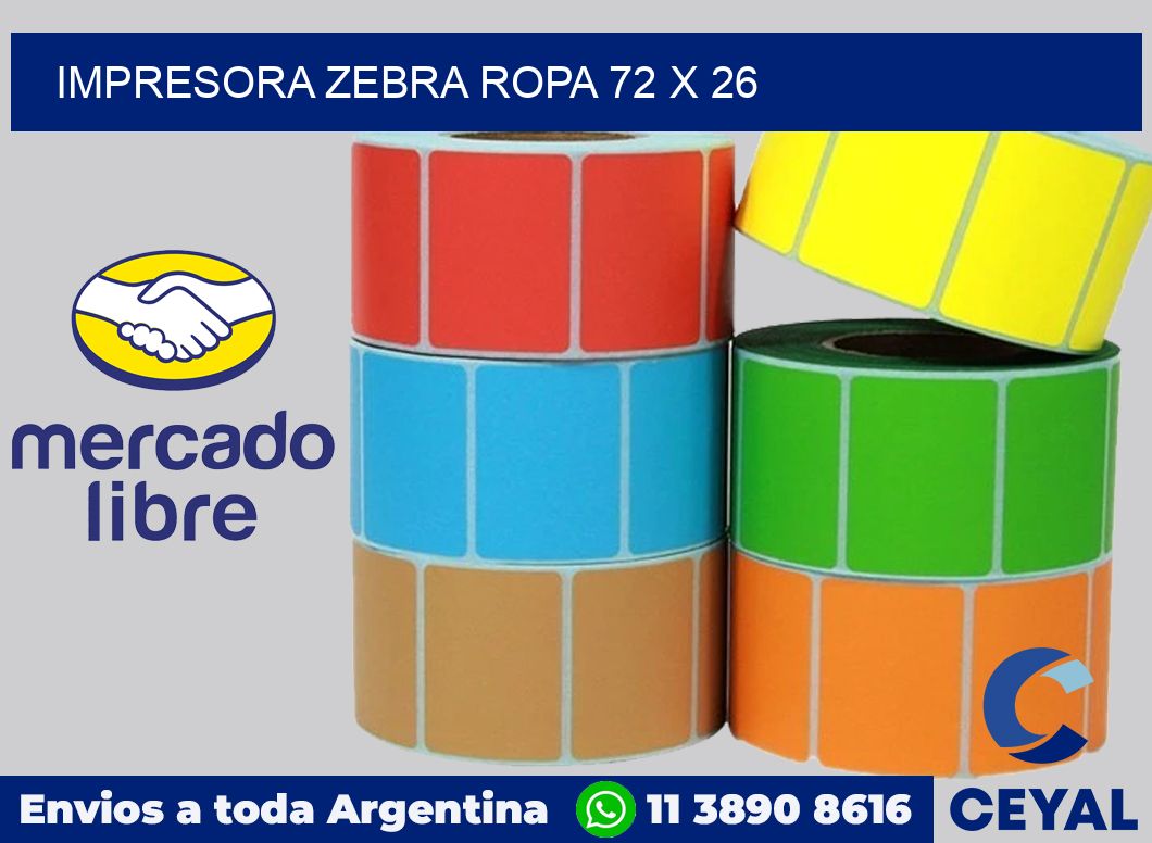 Impresora Zebra ropa 72 x 26