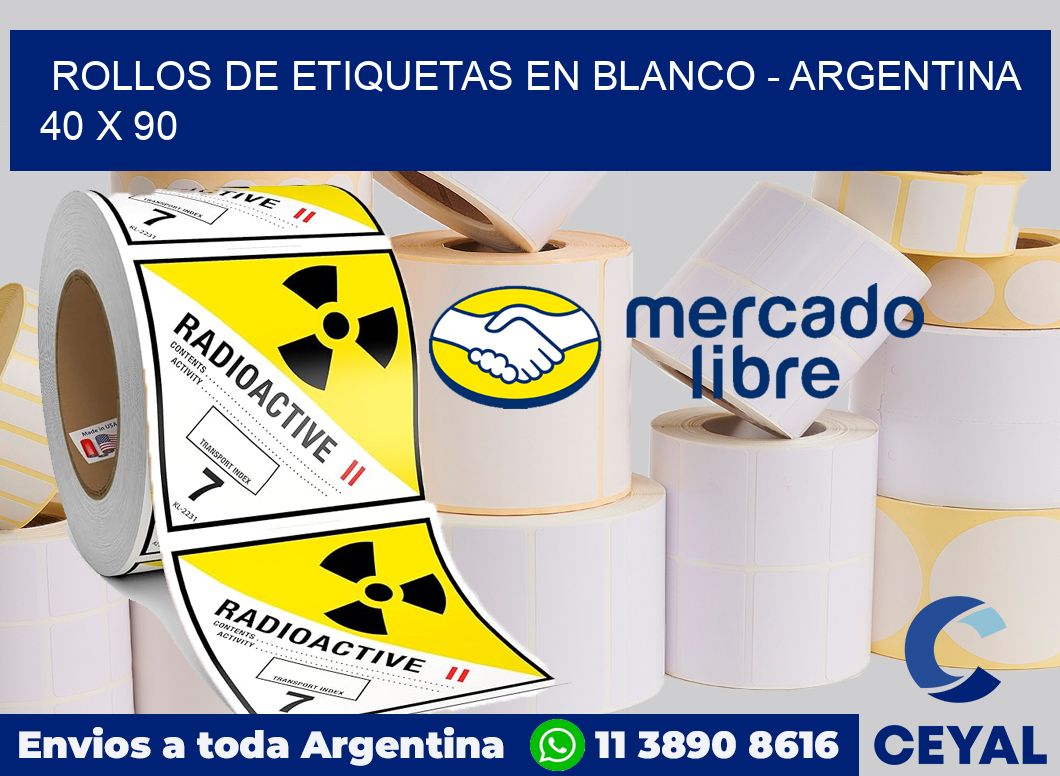Rollos de etiquetas en blanco – Argentina 40 x 90