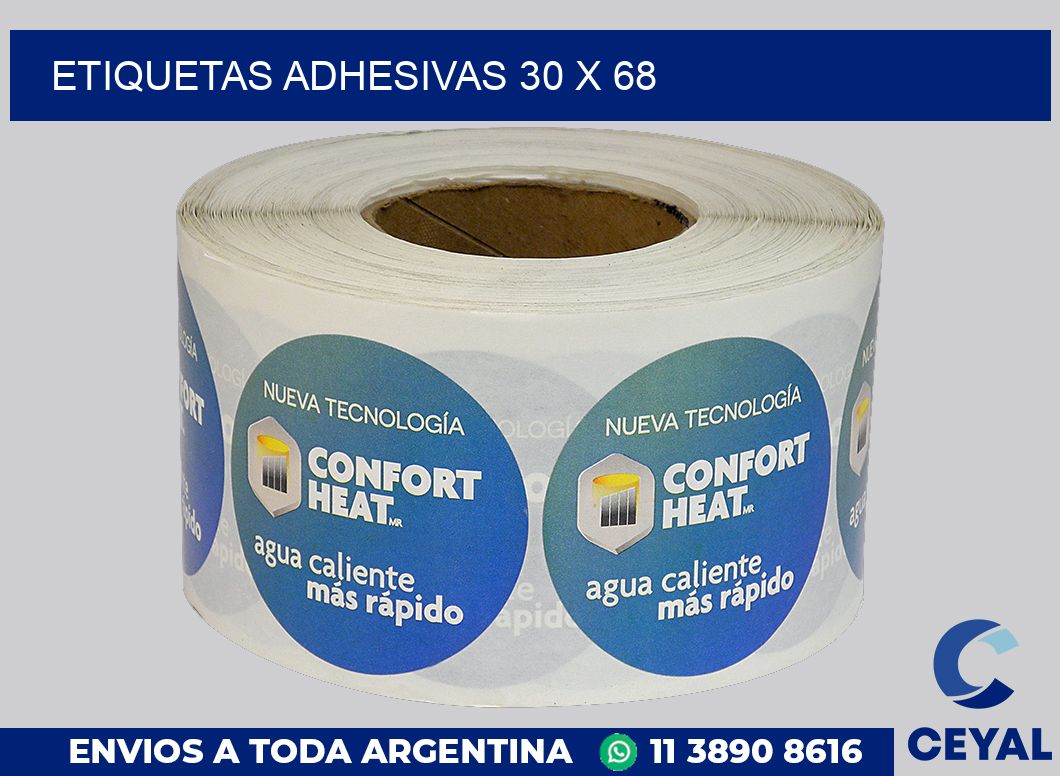 etiquetas adhesivas 30 x 68