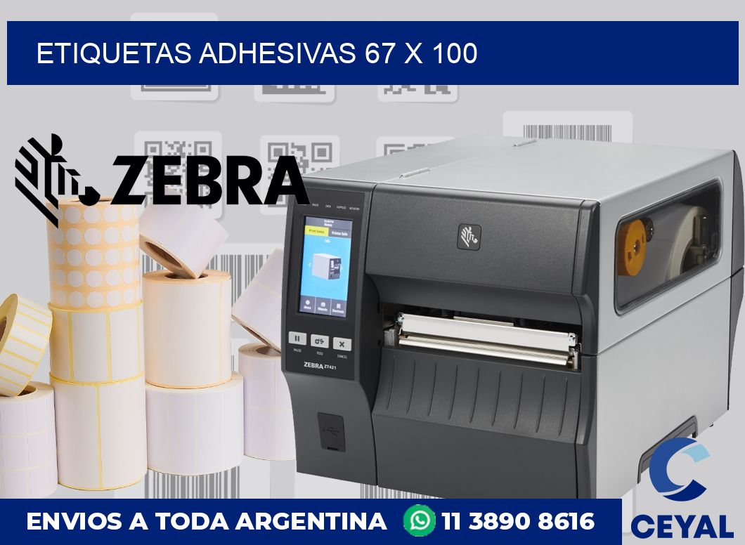etiquetas adhesivas 67 x 100