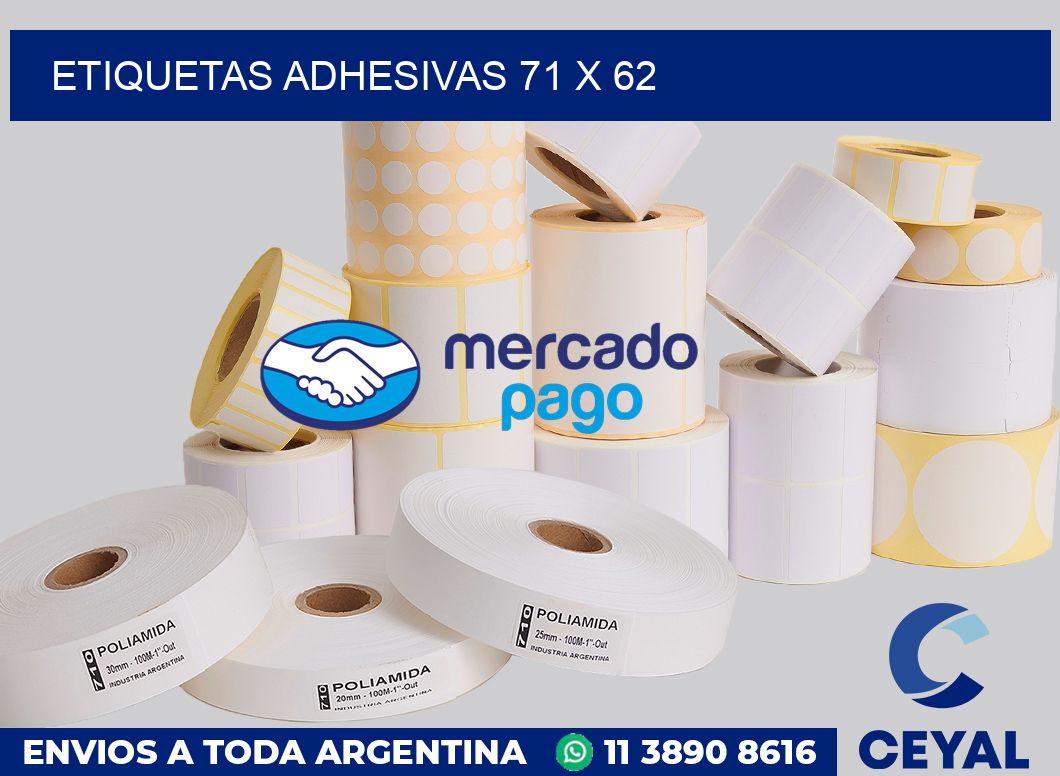 etiquetas adhesivas 71 x 62