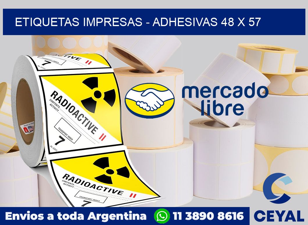 etiquetas impresas - Adhesivas 48 x 57