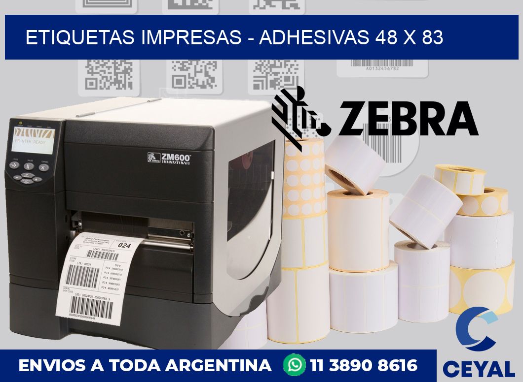 etiquetas impresas – Adhesivas 48 x 83