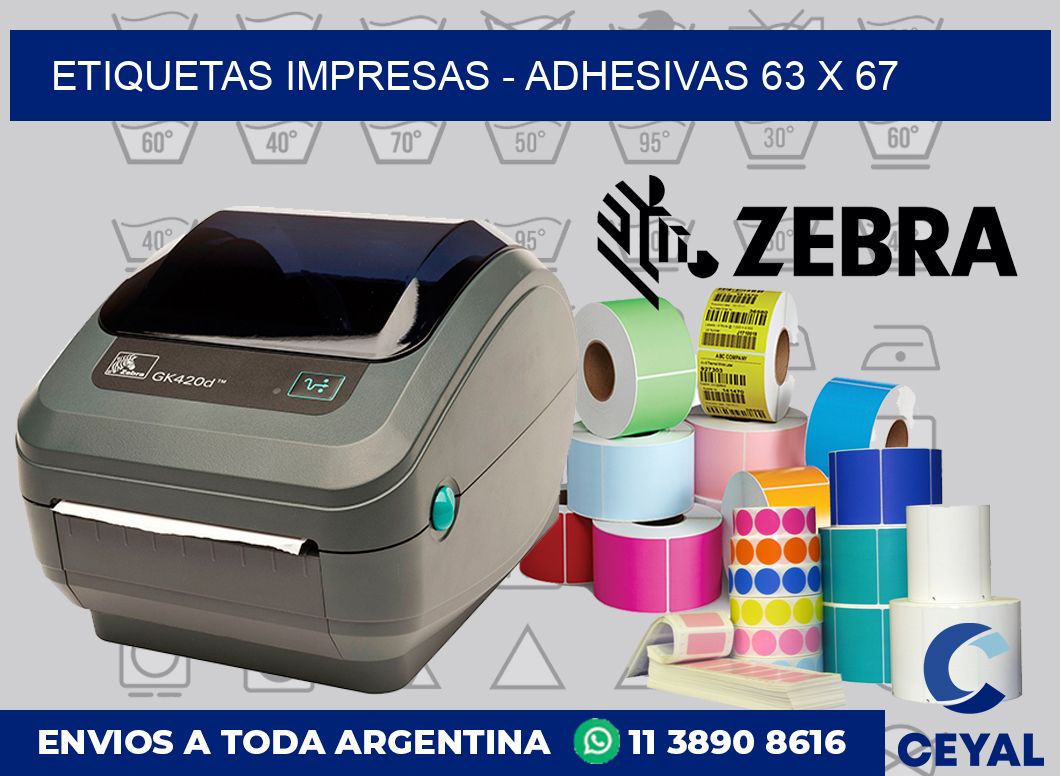 etiquetas impresas – Adhesivas 63 x 67