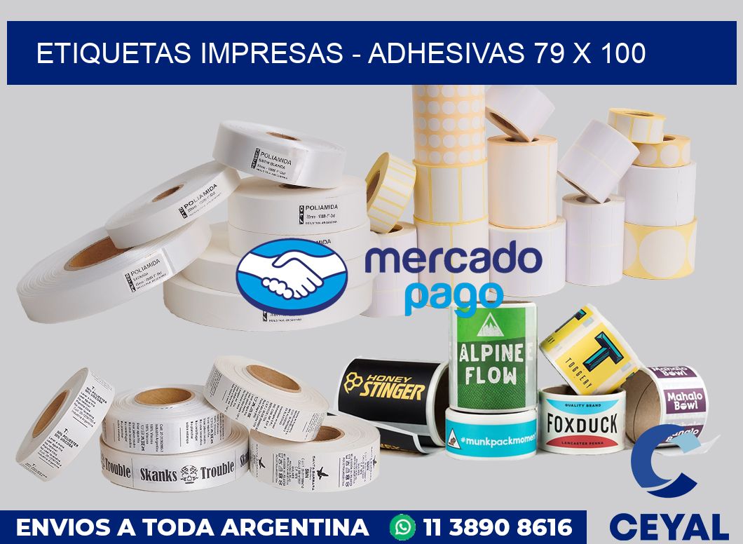 etiquetas impresas - Adhesivas 79 x 100