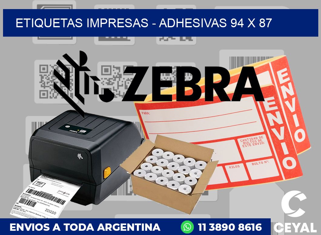 etiquetas impresas - Adhesivas 94 x 87