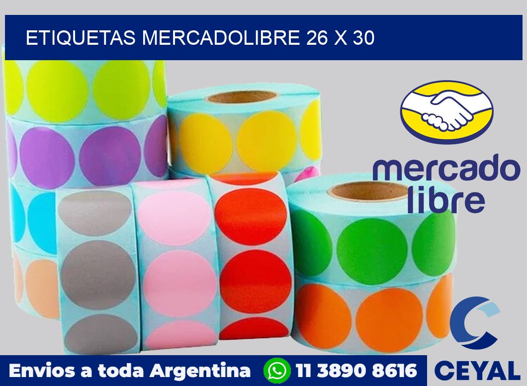 etiquetas mercadolibre 26 x 30