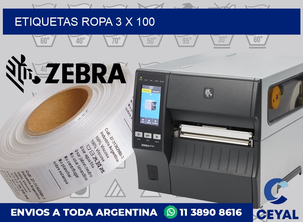 etiquetas ropa 3 x 100