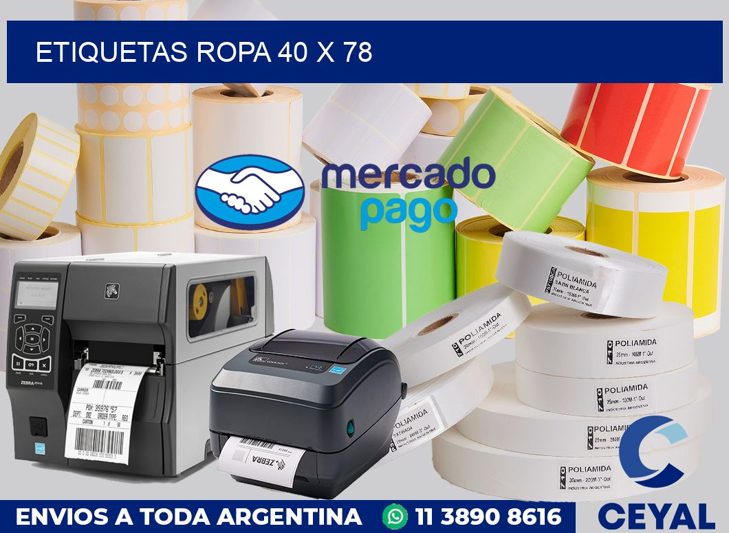 etiquetas ropa 40 x 78