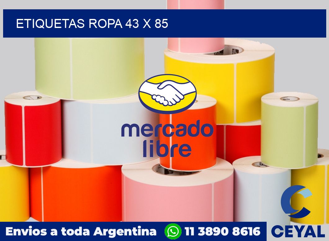 etiquetas ropa 43 x 85