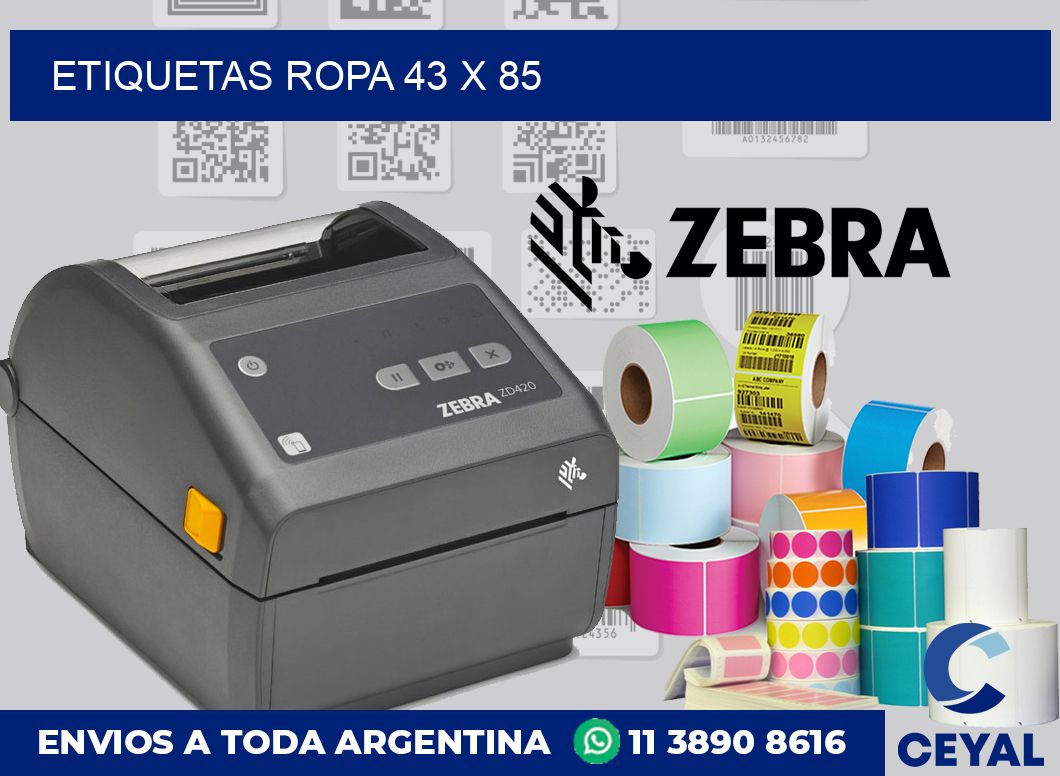 etiquetas ropa 43 x 85
