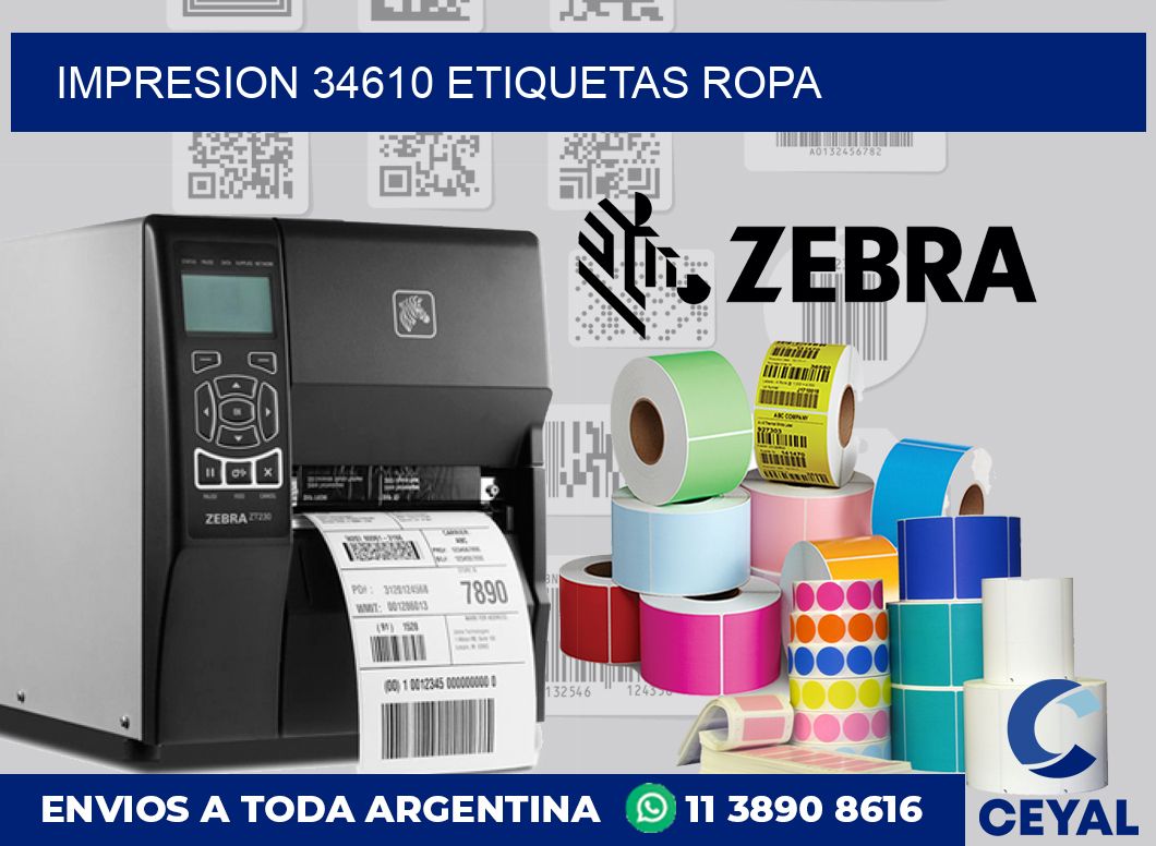 impresion 34610 etiquetas ropa