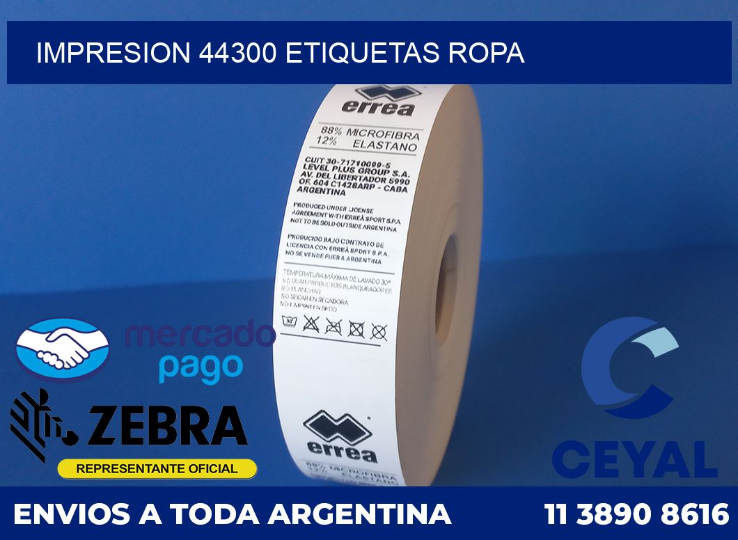 impresion 44300 etiquetas ropa