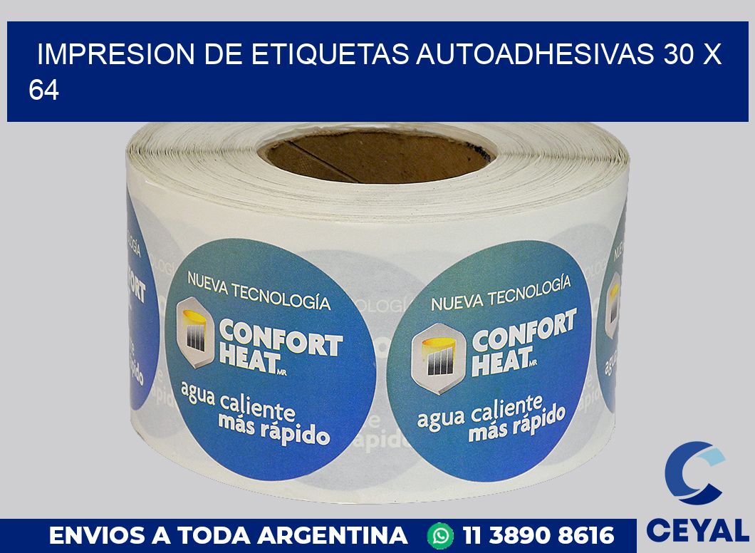 impresion de etiquetas autoadhesivas 30 x 64