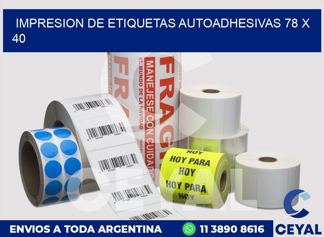 impresion de etiquetas autoadhesivas 78 x 40