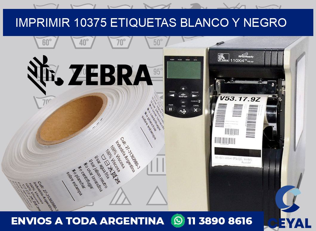 imprimir 10375 etiquetas blanco y negro