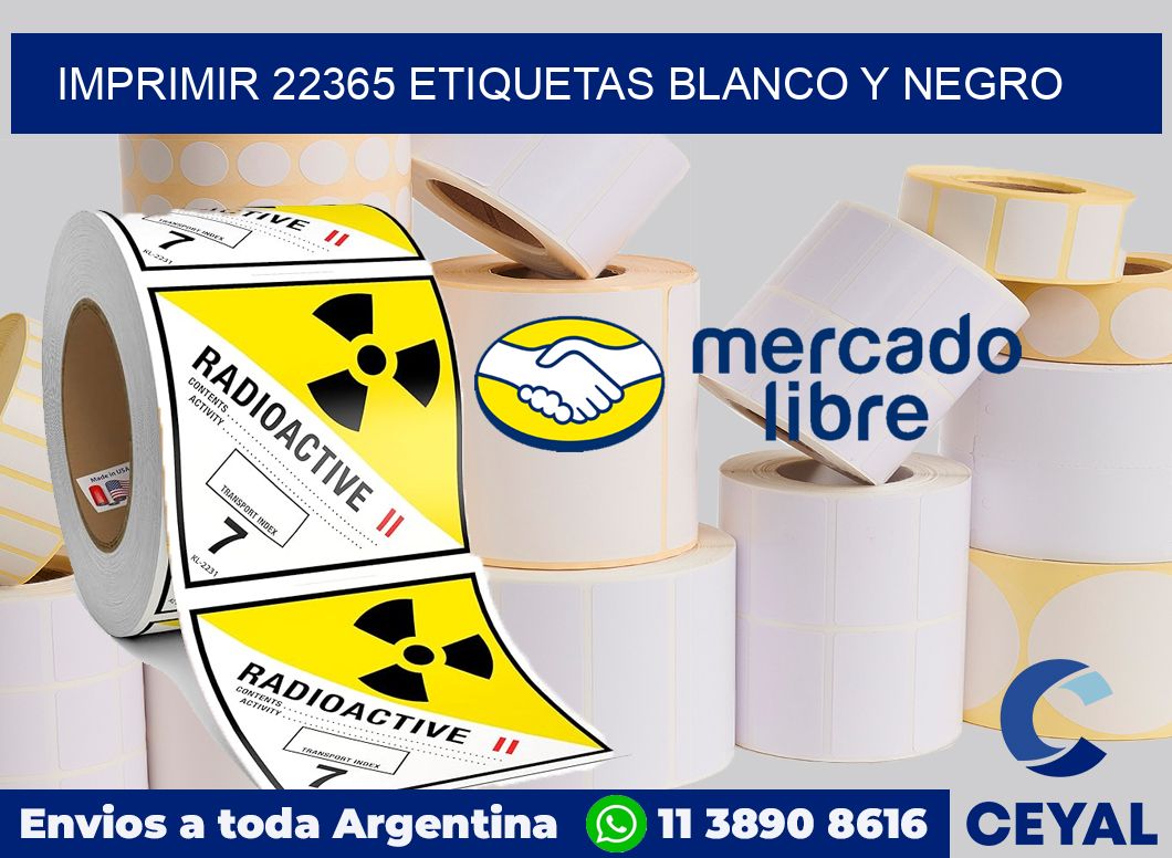 imprimir 22365 etiquetas blanco y negro
